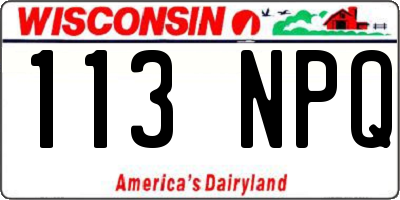 WI license plate 113NPQ