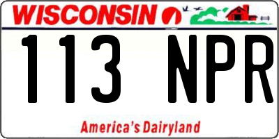 WI license plate 113NPR
