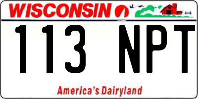 WI license plate 113NPT