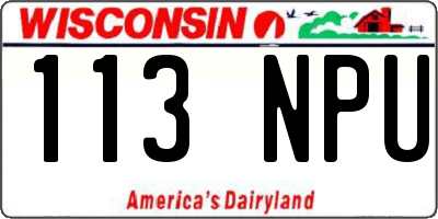 WI license plate 113NPU