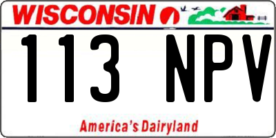 WI license plate 113NPV