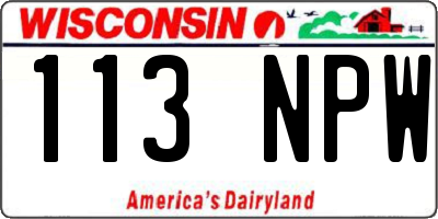 WI license plate 113NPW