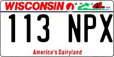 WI license plate 113NPX