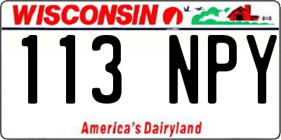 WI license plate 113NPY