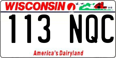 WI license plate 113NQC
