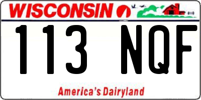 WI license plate 113NQF