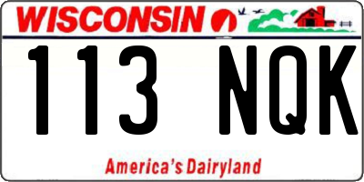 WI license plate 113NQK