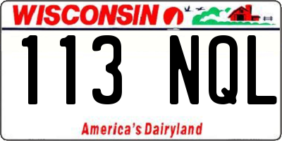WI license plate 113NQL