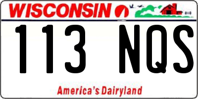 WI license plate 113NQS