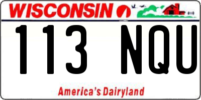 WI license plate 113NQU