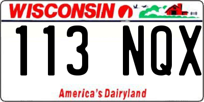 WI license plate 113NQX