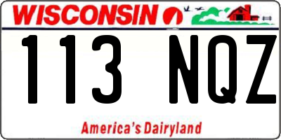 WI license plate 113NQZ