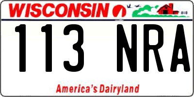 WI license plate 113NRA