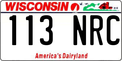WI license plate 113NRC