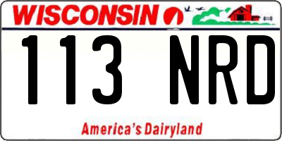 WI license plate 113NRD