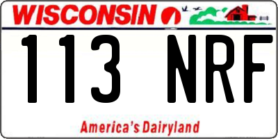 WI license plate 113NRF