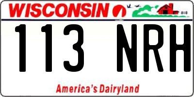 WI license plate 113NRH