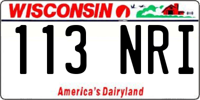 WI license plate 113NRI
