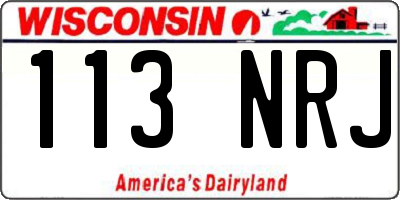 WI license plate 113NRJ