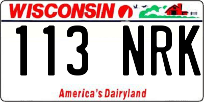 WI license plate 113NRK