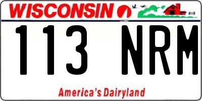 WI license plate 113NRM