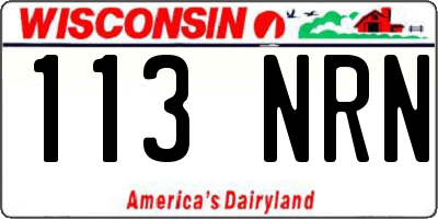 WI license plate 113NRN