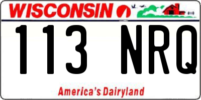 WI license plate 113NRQ