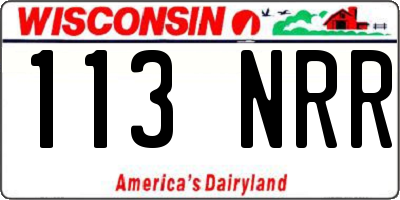 WI license plate 113NRR