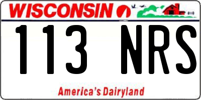 WI license plate 113NRS