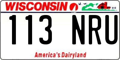WI license plate 113NRU
