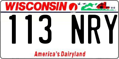 WI license plate 113NRY