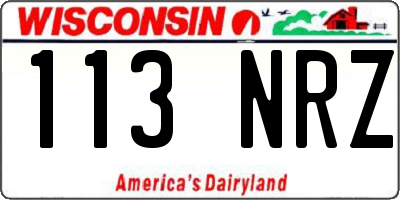 WI license plate 113NRZ