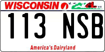 WI license plate 113NSB