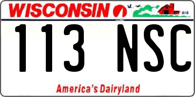 WI license plate 113NSC