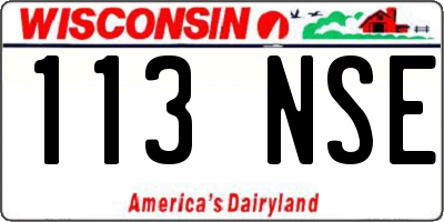 WI license plate 113NSE