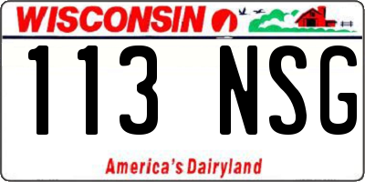WI license plate 113NSG