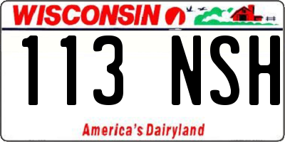 WI license plate 113NSH