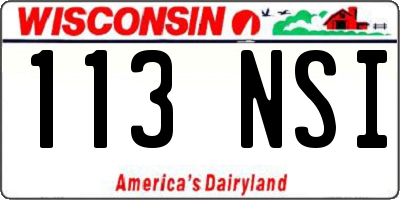 WI license plate 113NSI