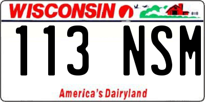 WI license plate 113NSM