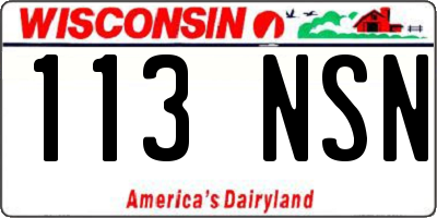 WI license plate 113NSN