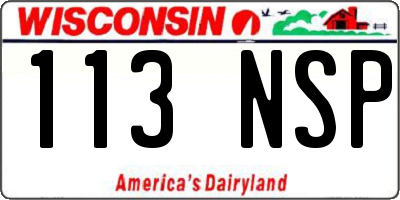 WI license plate 113NSP