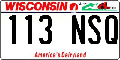 WI license plate 113NSQ