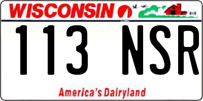WI license plate 113NSR