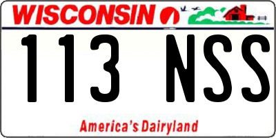 WI license plate 113NSS