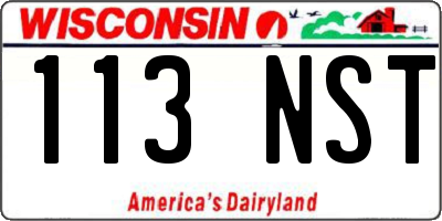 WI license plate 113NST