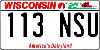WI license plate 113NSU
