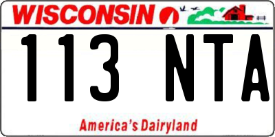 WI license plate 113NTA