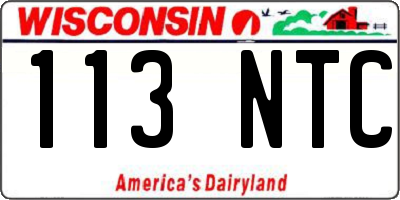 WI license plate 113NTC