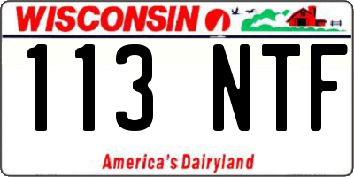 WI license plate 113NTF