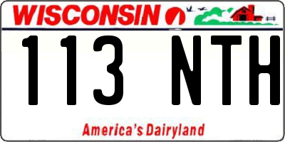 WI license plate 113NTH